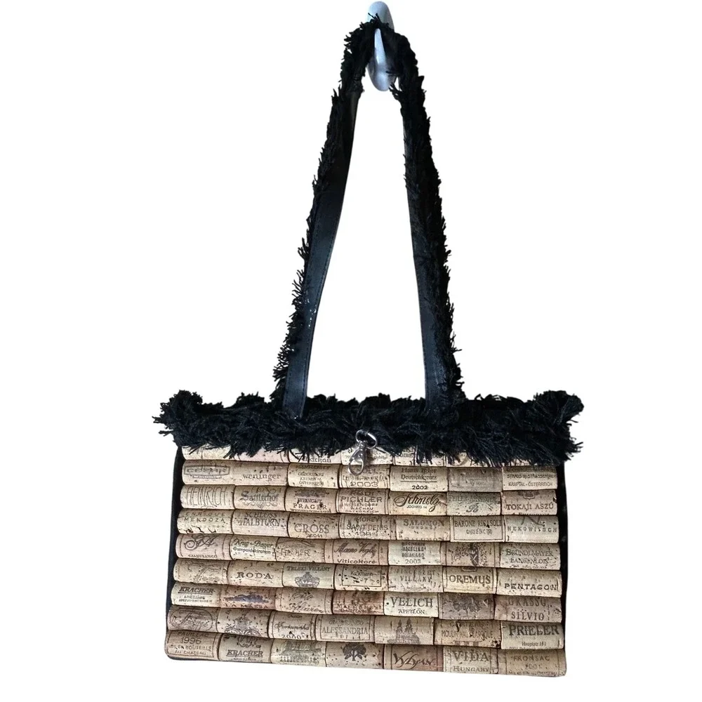 Unique Wine Cork Purse Shoulder Bag‎ Handmade Novelty Conversation Piece